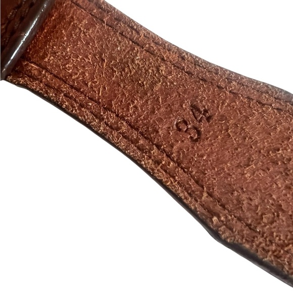 Vintage L.L. Bean 90s Brown Genuine Leather Western Belt Unisex main image 8
